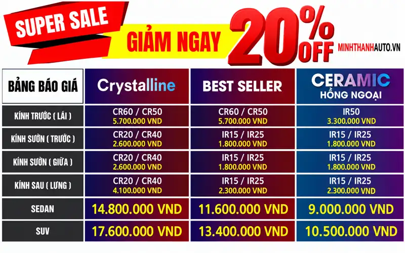 giam ngay 20 khi dan 3m Crystalline Pro tai minh thanh auto Giam Ngay 20% Khi Dan 3m Crystalline Pro Tai Minh Thanh Auto