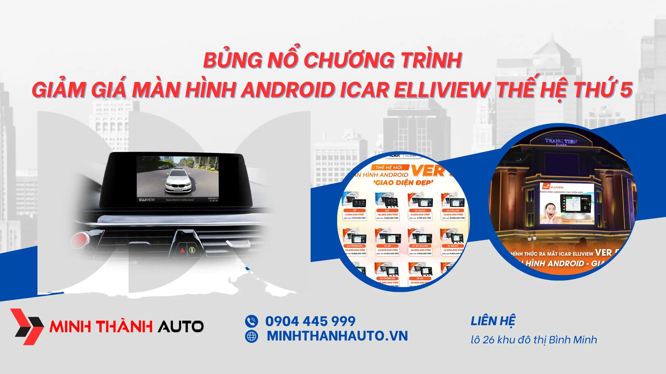 Giảm giá màn hình Android ICAR Elliview 5 tại Thanh Hoá