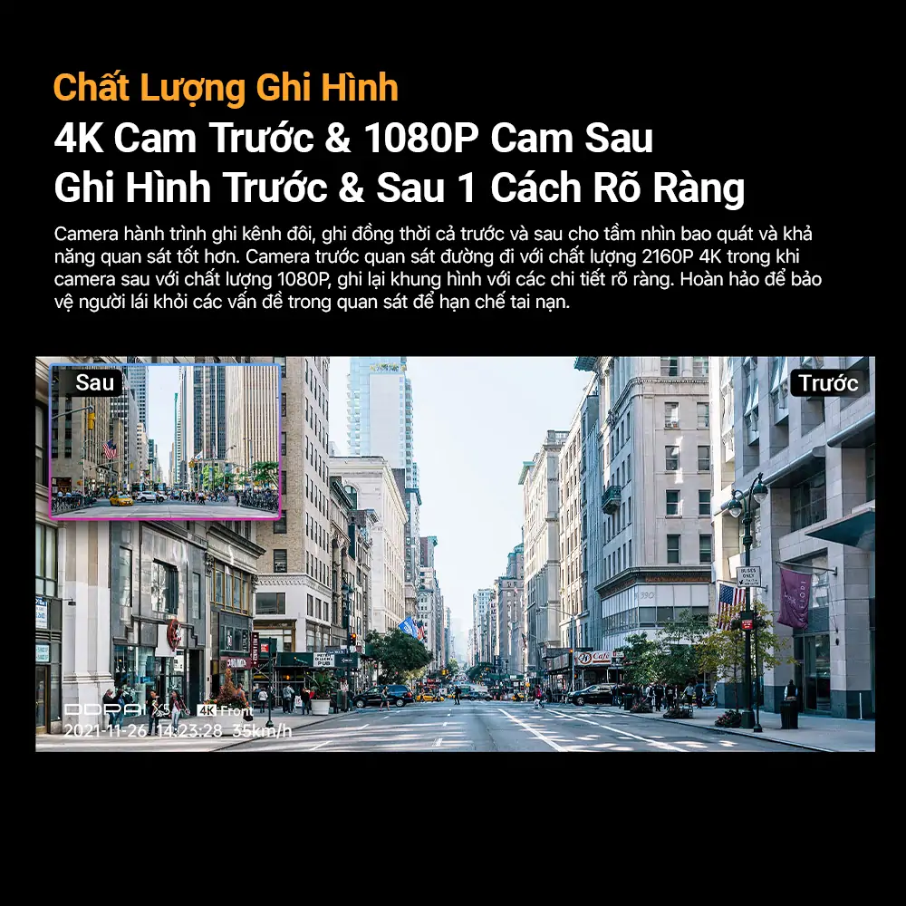 ddpai x5 pro ghi hinh truoc sau ro rang