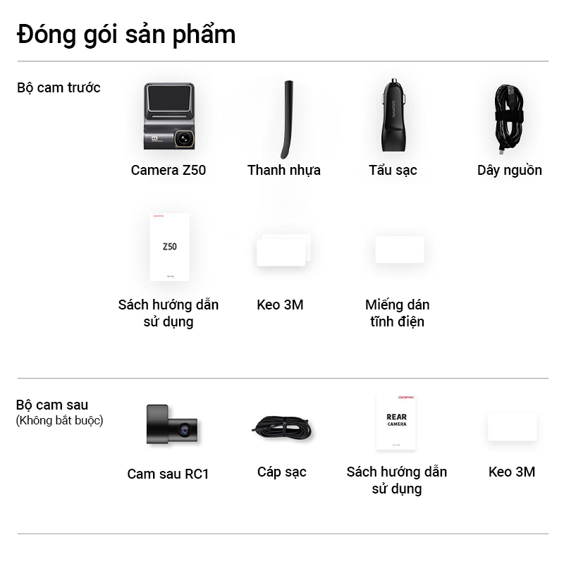 dong goi san pham camera hanh trinh ddpai z50