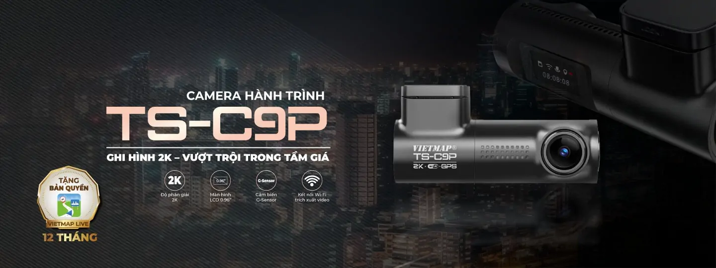 Tặng ngay 12 tháng Viermap live khi mua Camera hành trình Vietmap TS C9P