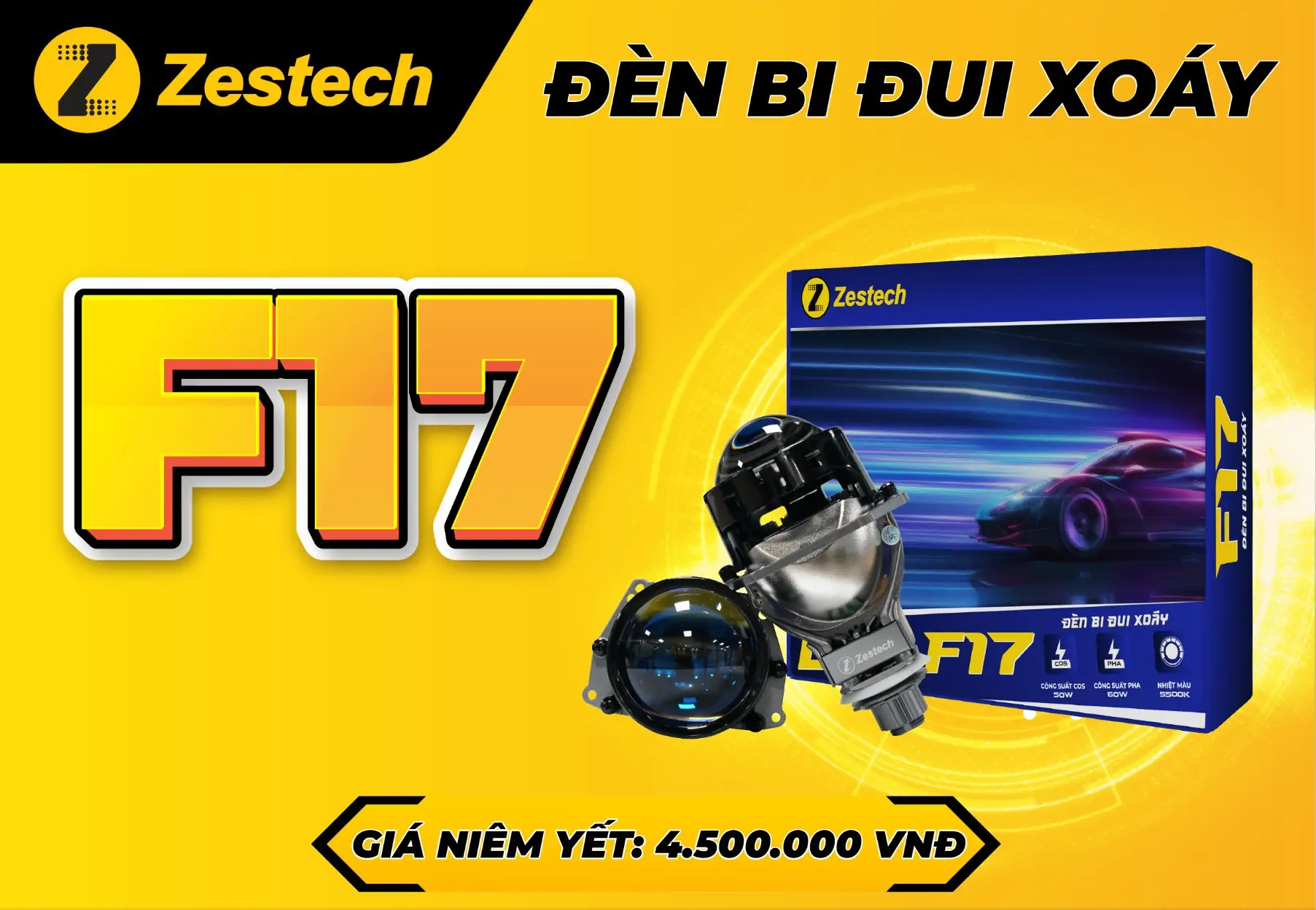 gia den bi led zestech f17 tai minhthanhauto