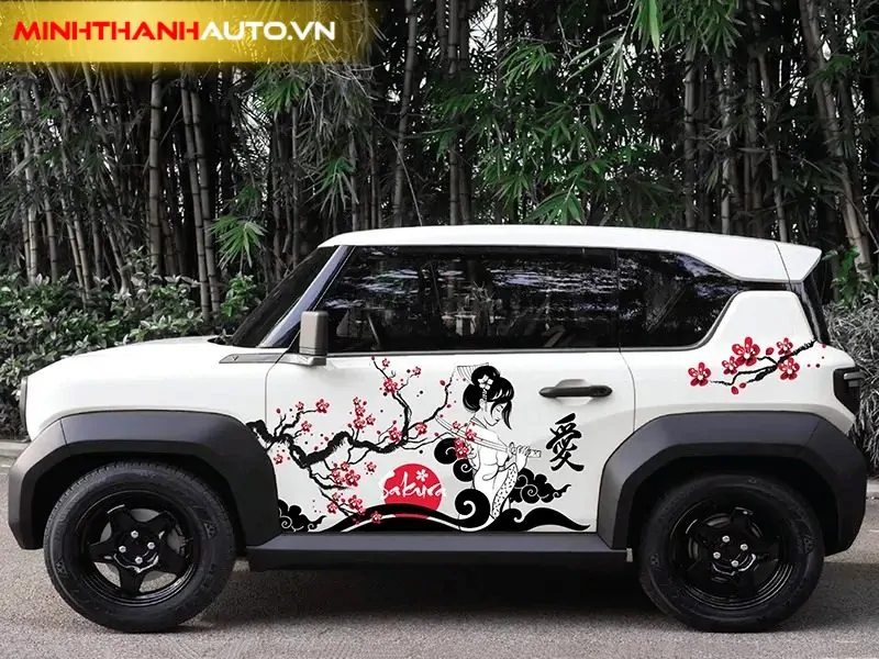 minh thanh auto dan tem decal vinfast vf3 sakura