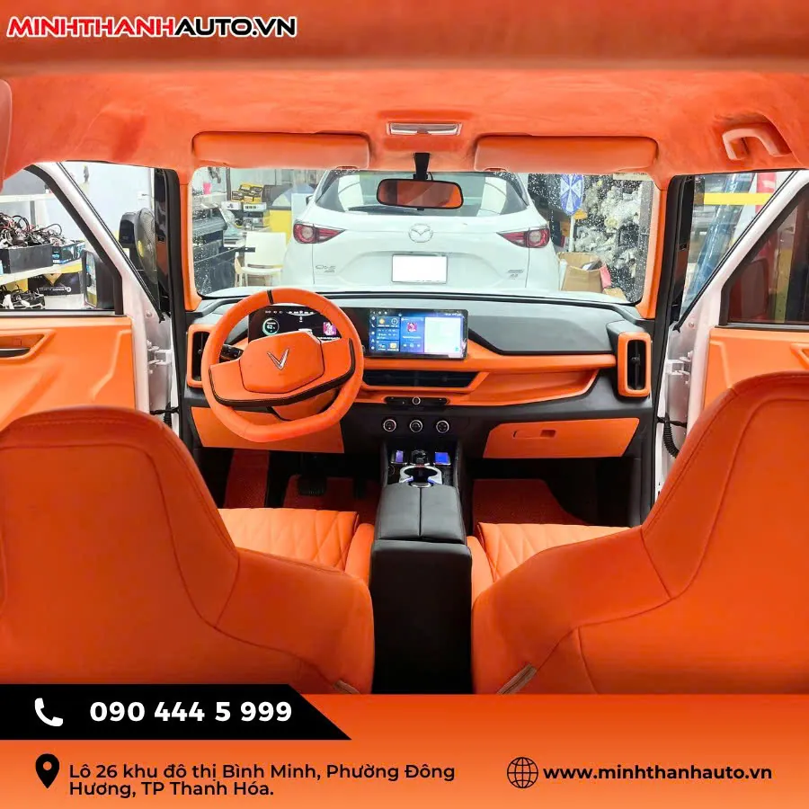 Mẫu Bọc Ghế Da VF3 Màu Cam Hermes 2025