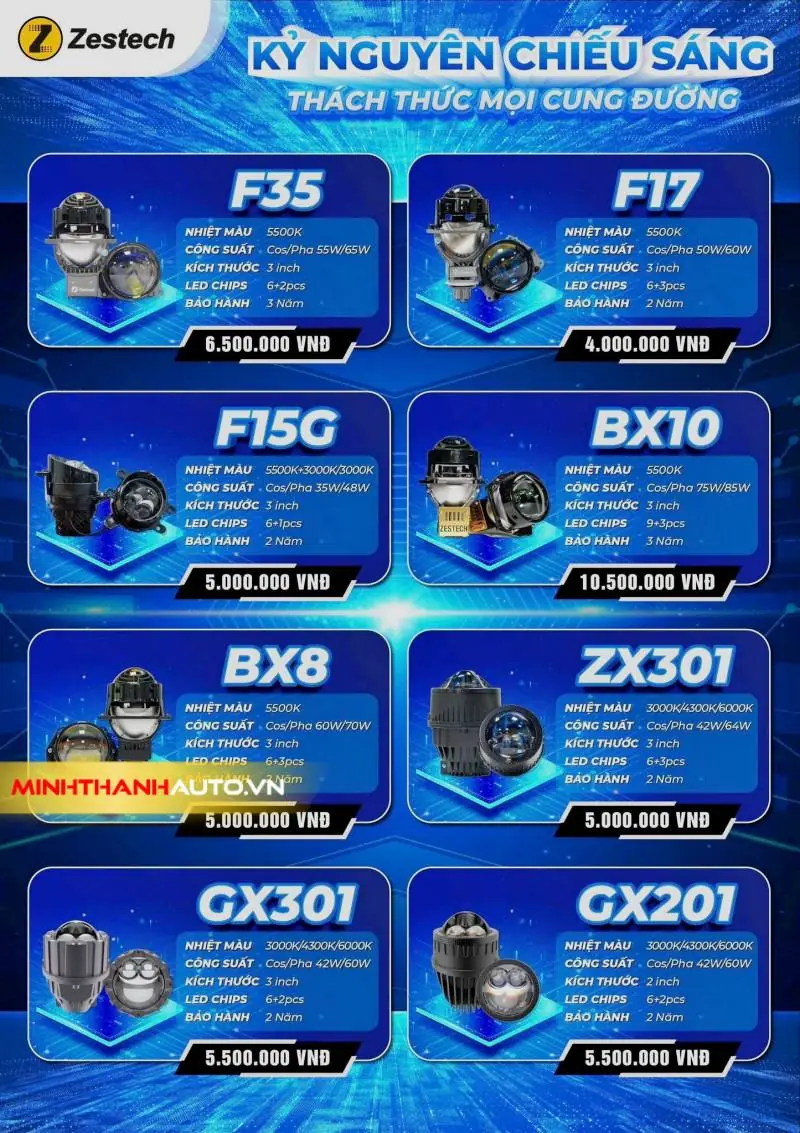 Minh Thanh Auto Bang Gia Den Bi Gam Zestech