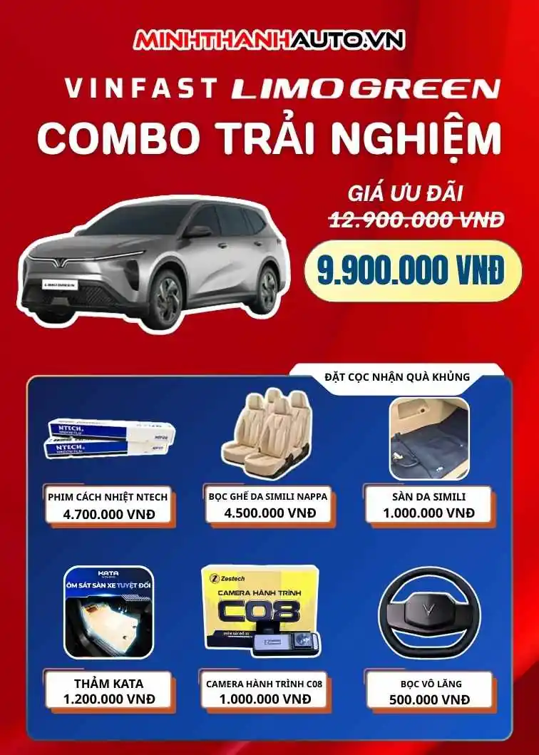 combo vinfast limo green goi trai nghiem VINFAST LIMOGREEN - COMBO TRẢI NGHIỆM CHỈ CÓ TẠI THANH HÓA