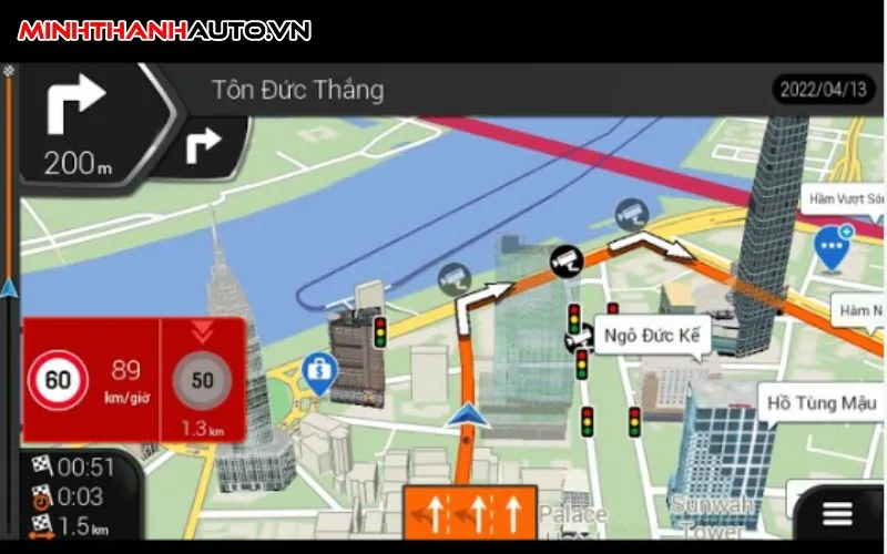 hinh anh thuc te vietmap s2 crack Trải nghiệm Vietmap S2 miễn phí full crack trên màn hình Android ô tô