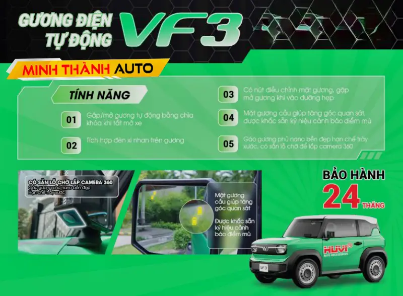 Minh Thanh Auto Chinh Sach Bao Hanh Guong Dien Huvi Vf3