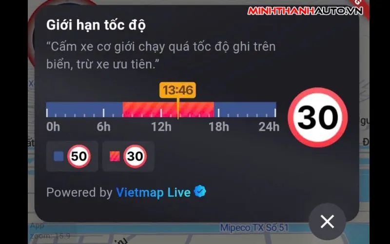 vietmap live 3.2 canh bao toc do theo khung gio VIETMAP LIVE 3.2.0 cập nhật giới hạn tốc độ từng khung giờ để tránh camera AI