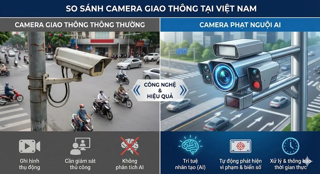 Camera AI Phạt Nguội Có Gì Khác So Với Camera Thông Thường cùng Minh Thành Auto so sánh