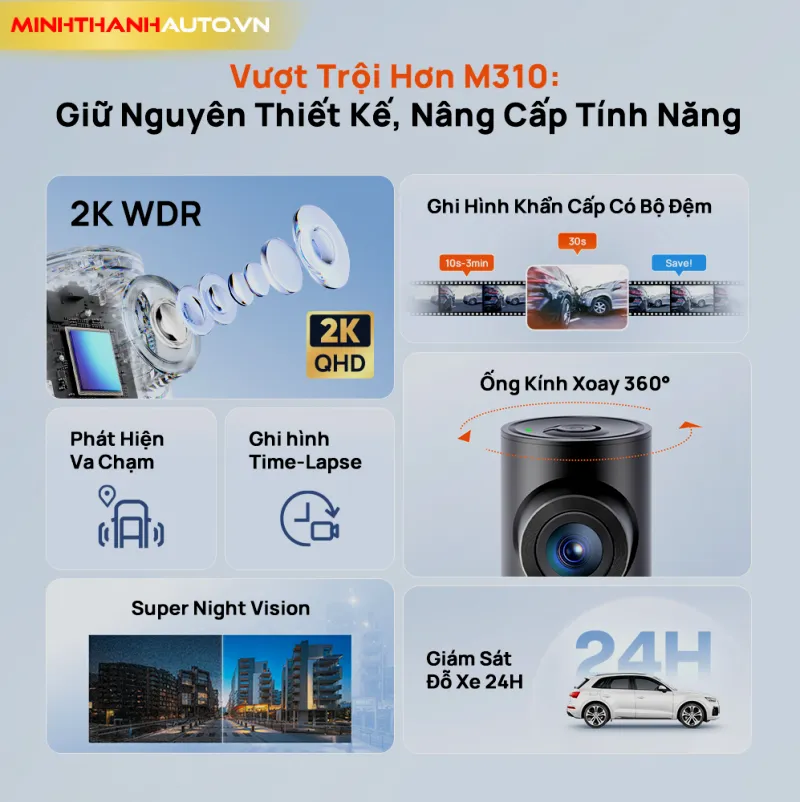 minh thanh auto thong tin Camera hanh trinh 70mai M310 Plus 2K Thông số Camera hành trình 70mai M310 Plus 2K chính hãng Thanh Hóa