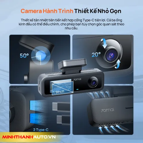 minh thanh auto gia khuyen mai camera hanh trinh 70mai t400 nho gon Camera hành trình 70mai T400 chất lượng 2K thiết kế nhỏ gọn chính hãng tại Thanh Hóa