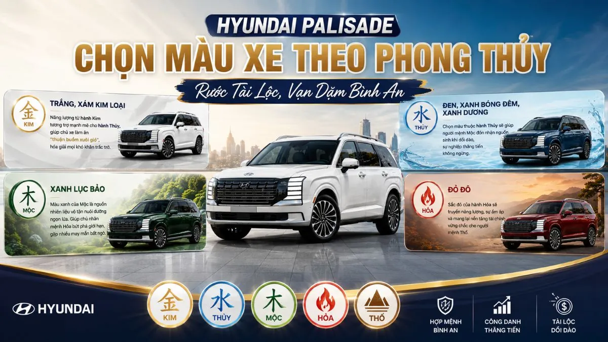 Anh Thum Chon Mau Xe Phong Thuy Huyndai Palisade