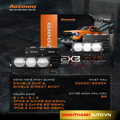 minh thanh auto thong tin chi tiet Aozoom EXTRA 3 Đèn gầm Aozoom EXTRA 3 LED EXTRA LIGHTS chính hãng tại Thanh Hóa