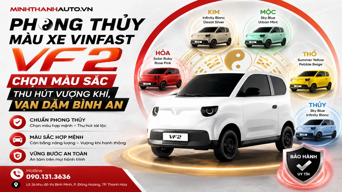 Phong Thủy Màu Xe VinFast VF2: Chọn Màu Sắc Thu Hút Vượng Khí, Vạn Dặm Bình An