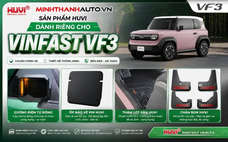 Tong Hop Phu Kien Huvi Cho Vinfast Vf3 Tai Minh Thanh Auto