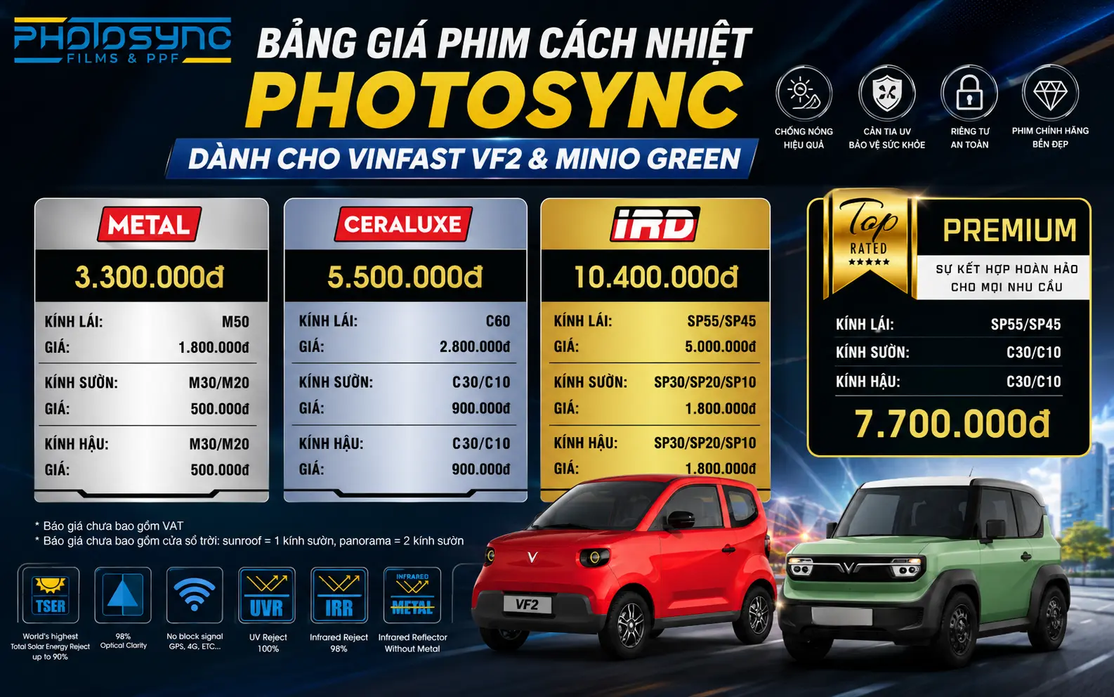 Bang Gia Dan Phim Cach Nhiet Photosync Danh Cho Dong Minicar