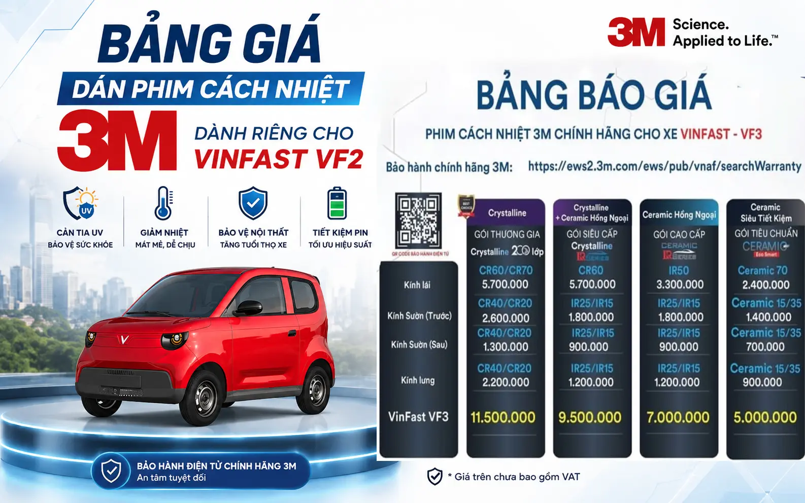 Bang Gia Phim Cach Nhiet 3m Danh Rieng Cho Vf2 Va Minio Green