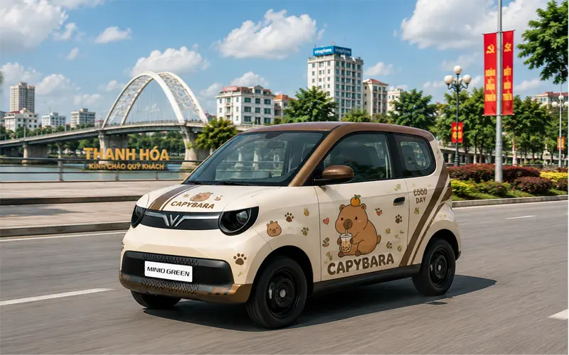 mau tem capybara danh cho vinfast vf2 Mẫu Tem Capybara dành cho Vinfast VF2