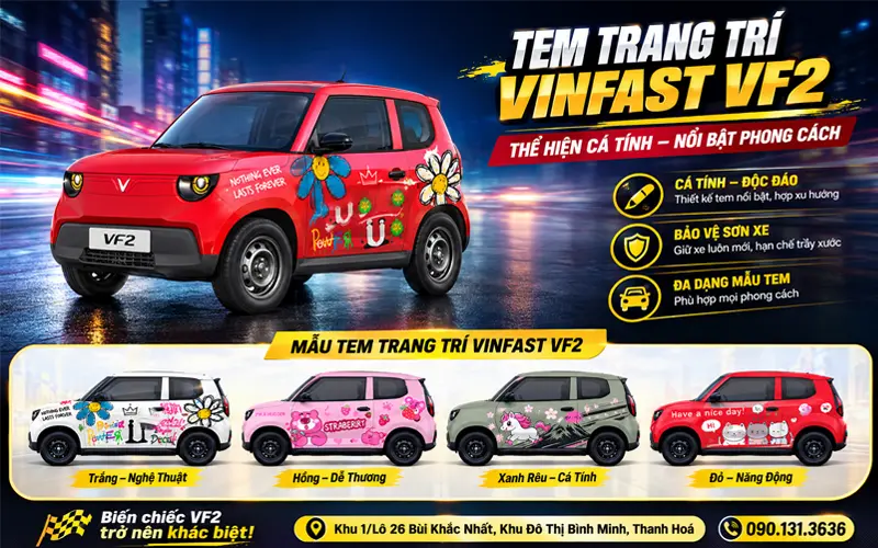 Tem Trang Trí VinFast VF2 Và Minio Green ựa chuộng tại Minh Thành Auto