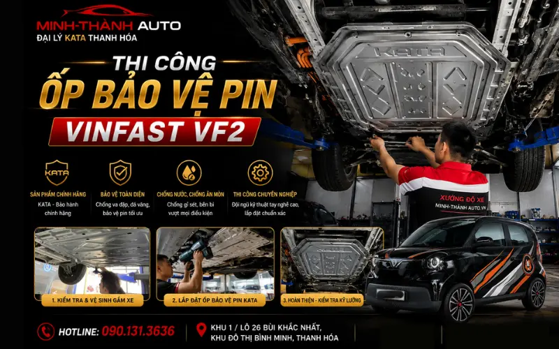 Thi Cong Op Bao Ve Pin Chat Lieu Thep Khong Gi Cho Vinfast Vf2