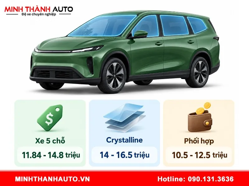 dan phim cach nhiet 3m crystalline cho vinfast limo green