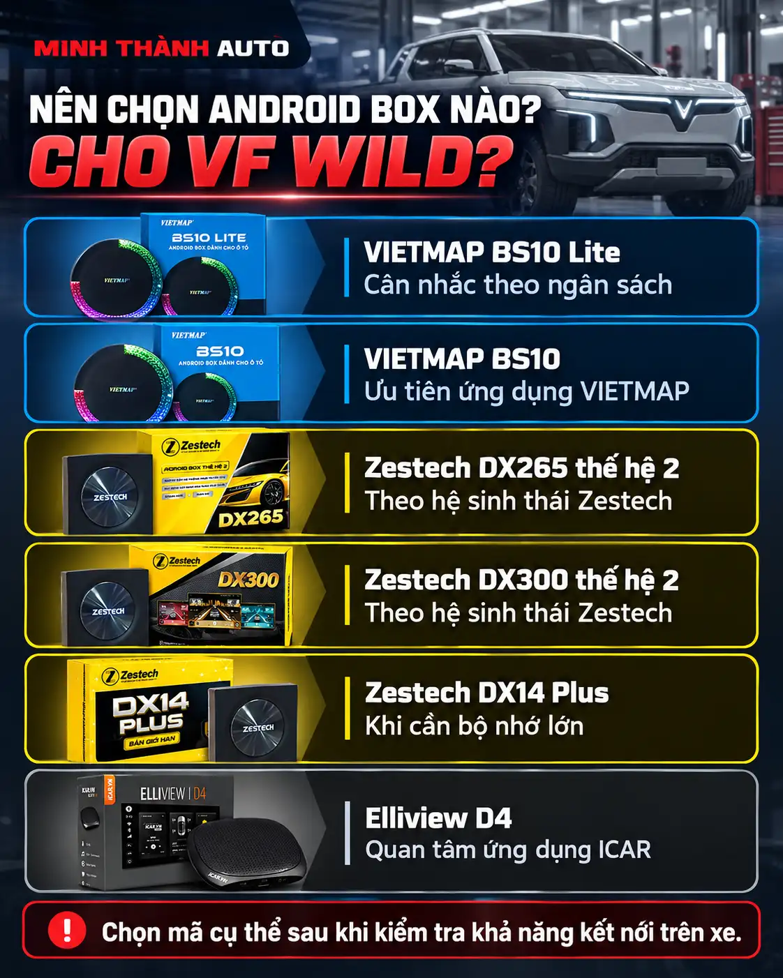 nen chon android box nao cho vinfast vf wild Các mẫu android box cho Vinfast VF WIld tại Thanh Hóa