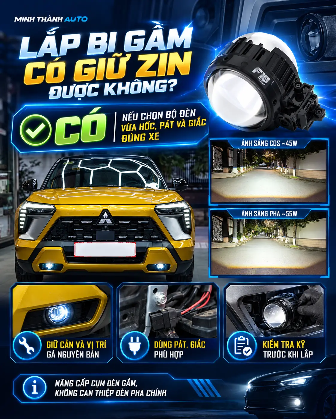 Lắp bi gầm có giữ zin được không ? Nên lựa chọn thế nào để vừa jack cắm