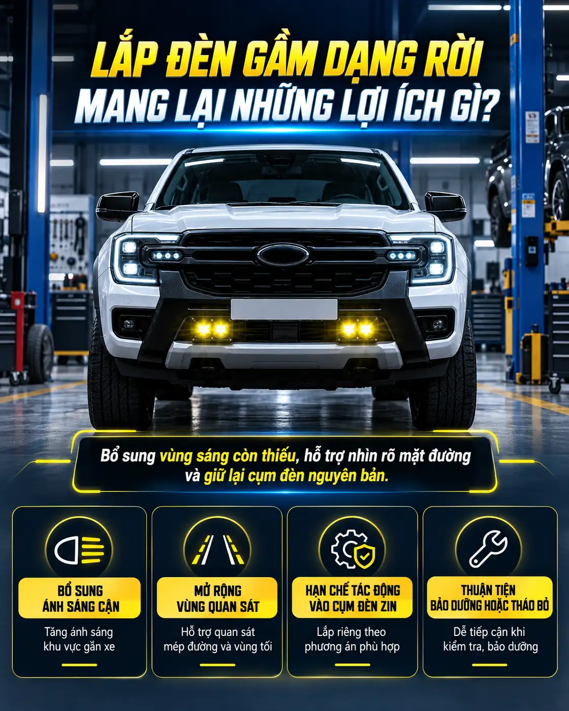 Những lợi ích đèn gầm dạng rời mang lại cho chủ xe Thanh Hóa