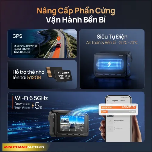Minh Thanh Auto Nang Cap Phan Cung Camera Hanh Trinh 70mai A900 Ultra Minh Thanh Auto Nang Cap Phan Cung Camera Hanh Trinh 70mai A900 Ultra